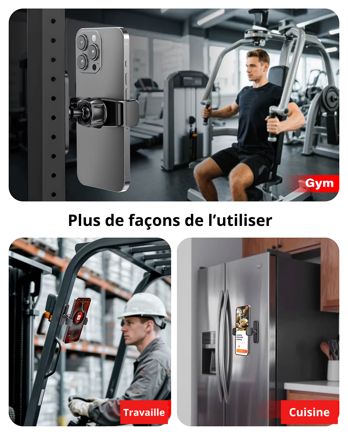 Support Téléphone Multi-Usage 360° – Pour le Sport, le Travail et la Maison
